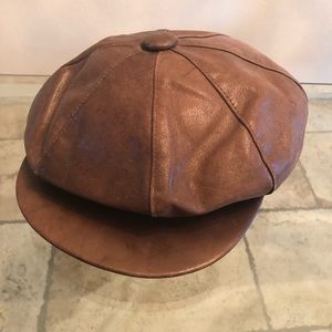 Leather Paper Boy Hat